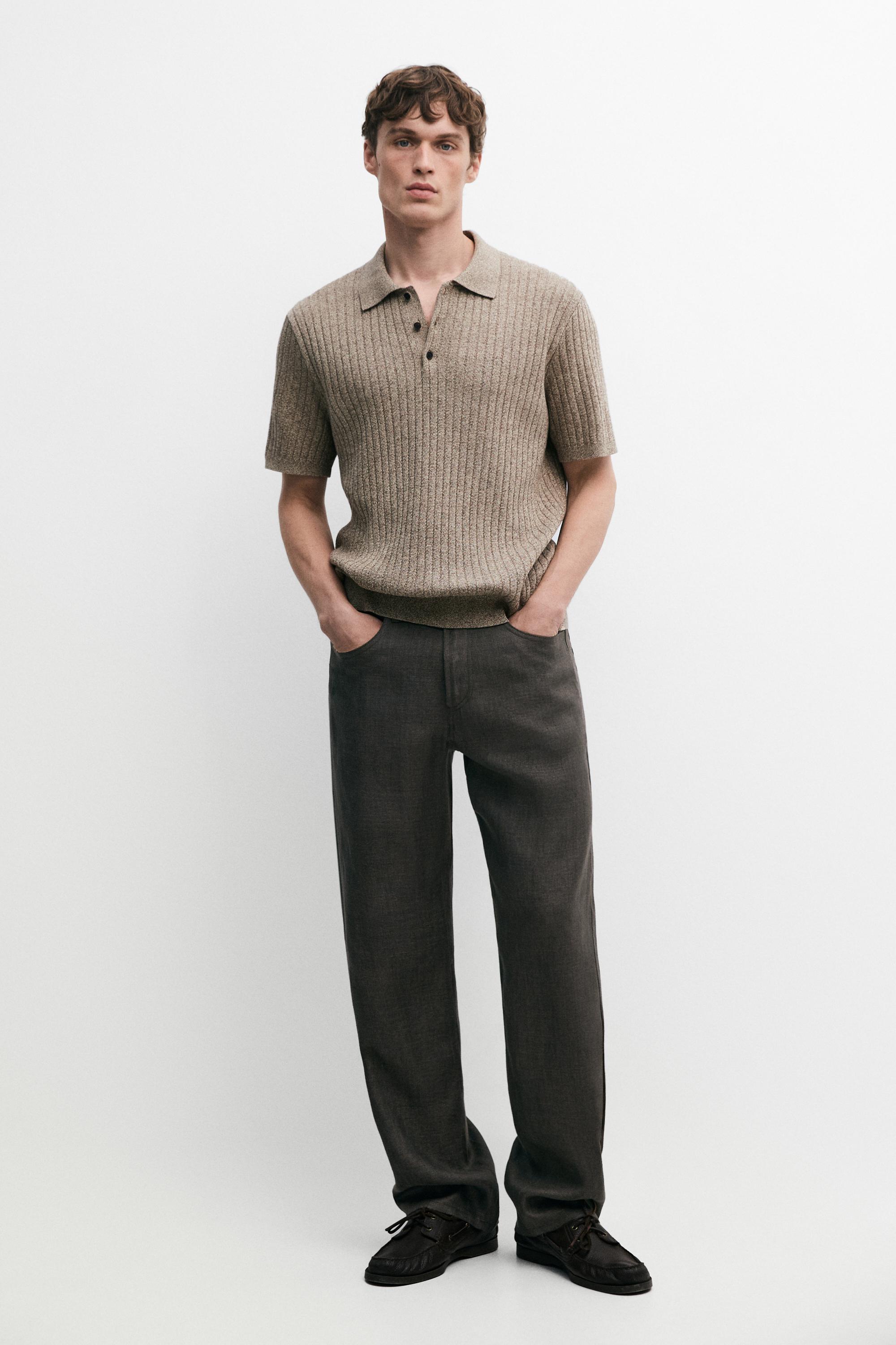 100% cotton knit polo collar sweater